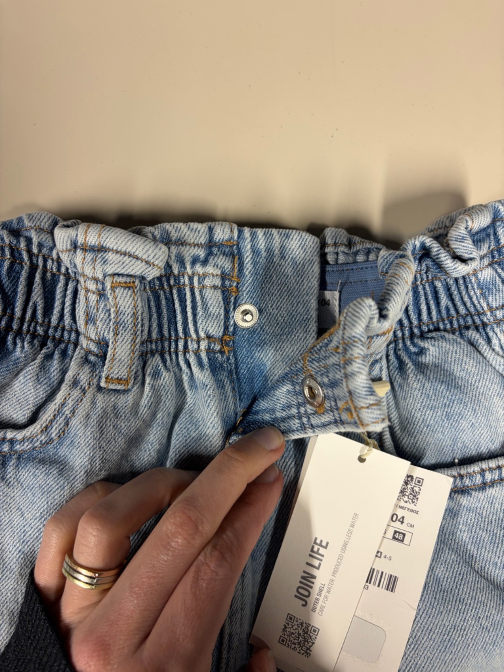 Zara Light Blue Denim Elastic Waist Skirt - Picture 4 of 5